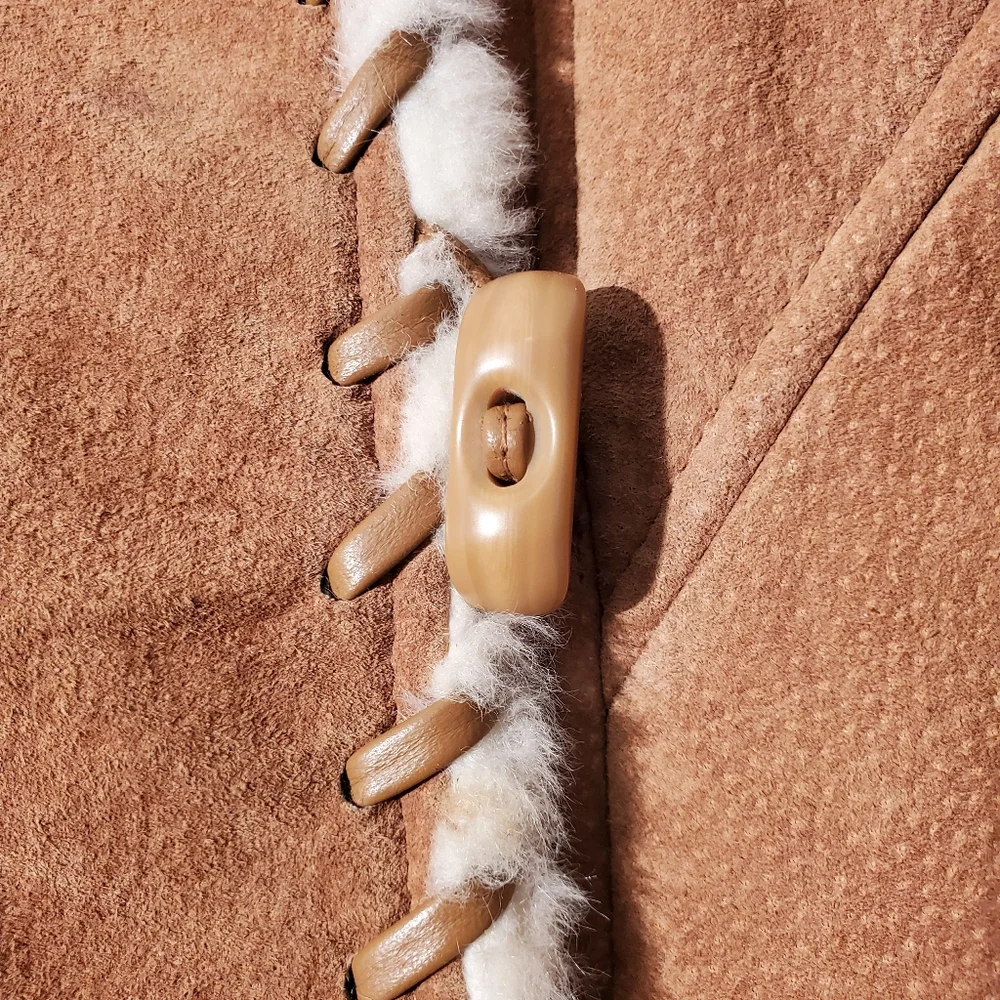 Vintage Marvin Richards Hooded Leather Shearling Coat - Picture 8 of 12